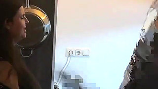 Dominant MILF Stretches Latex Sub's Ass Wide in Kitchen