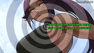 Looped! Yoruichi checks on your massive cock (Femdom JOI)