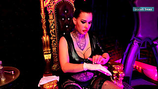 Miss Alessa Milano Anal Slave Fucking, Pegging, Finger Sucking on the Gynchair by German Mistress Part 1