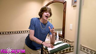 Chris Lockwood Bursts Into The Shower For His Busty Stepmom Lauren Phillips, Delivering Hard P