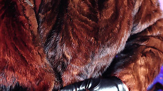 FUR FETISH video: beautiful Mistress tease and seduce. ASMR and JOI. Arya Grander.
