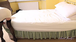 Auntjudys - Your Skinny Mature GILF Landlady Granny Jacy Finds Your Panty Stash