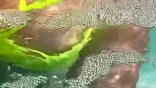 Artemisia Love Flashing Her Perfect Big Tits Underwater and Smoking a Cigarette