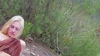 Hot foursome with horny teens outdoor fucked in the ass