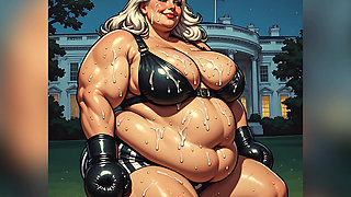 Strong BBW Women Covered in Cum Art