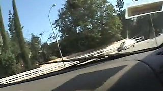 White chick gives head to the black guy