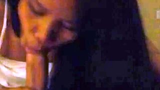 Filipina camgirl gives blowjob to her husband on webcam