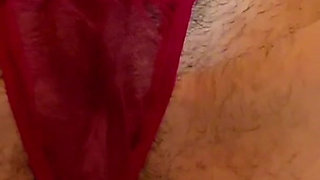 Extreme hairy asshole and pussy milf made video for her neighbor's boys fingering in lingerie and high heels