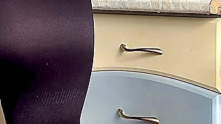 The Stepson Fucked His Pregnant Stepmother in the Kitchen While His Father Was Away