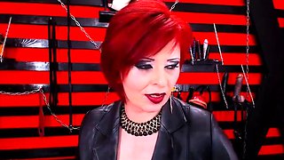 Seductive Redhead Milf: Smoking in Latex Boots