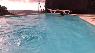 Beach nudist glides slow, blushing eyes wide