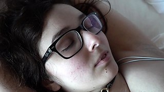 Slutty amateur teen GF jerking dick