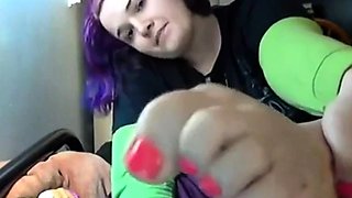 Emo Goth Girl's Foot Fetish Webcam Show