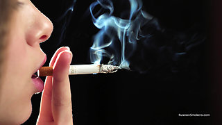 Ultra HD Russian Beauty Smoking Cigarette Seaside