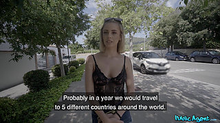Agent - Cute Blonde Lya Missy Getsfucked in the Forest and Cum All Over Her Glasses
