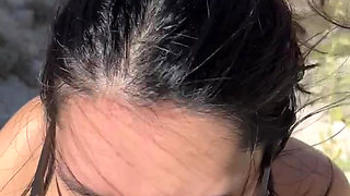 Outdoor Blowjob While Hiking in the Desert - Amateur Wmaf - Cum in Mouth Public BJ Swallow