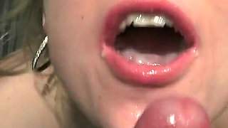 Blowjob Cumshot on the Public Stairs at the Hotel After Teen College Party