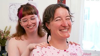 Hirsute Lesbian Saskia Gets Her Hairy Ass and Cunt Pleasured Orally by Her Busty Girlfriend