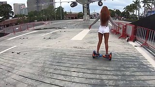 Hoverboard fun with big ass Thai GF and horny sex once home