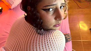 Colombian gothic slut bitch fucks her stepbrother until she makes him cum in her big ass