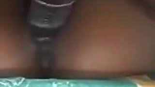 Ebony Babe Deepthroats Massive BBC Dripping with Cum