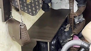 Hot Maid in Lingerie Vacuum Boot Worship & Body Tease POV