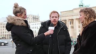 German interview with a super-fucking-hot blonde gal