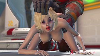 Extreme deepthroat, 3d alien sex, huge alien cock
