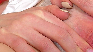 Beautiful Pink Pussy Masturbation in Gyno Chair