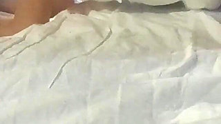 She's bound on a bed, throated and pussyfucked by a big cock with no mercy