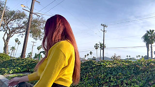 Italian Long Hair MILF Artemisia Love Smoking a Cigarette Outdoor