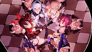 Genshin Impact - Monstandt Sex Party - 3D Hentai Animations