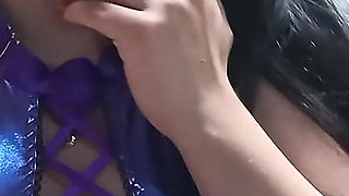 Smoking in Shiny Sexy Lingerie