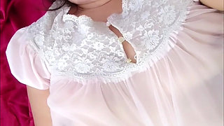Wearing My Transparent Night Gown While Enjoying My Masturbation
