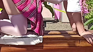 Fucking the Innocent Redhead in the Garden