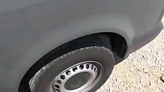 German Amateur Blowjob in Car Leads to Facial Outdoors