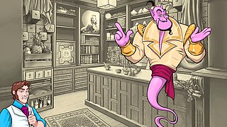 Busty cartoon principal Anna gets frisky in the office with some wild students