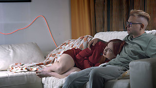 Step Mom Takes a nap While Step Son Uses Her Mouth & Pussy on Christmas