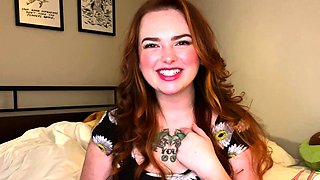 European amateur redhead masturbates on webcam