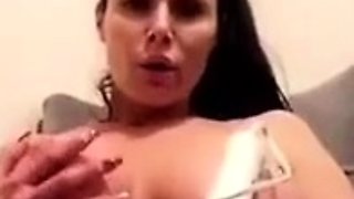 Hot Brunette Big Boobs With Glasses Toying Squirting