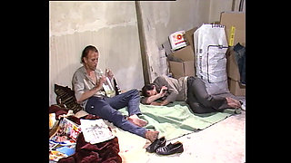 Blonde bitch sucking off a horny man