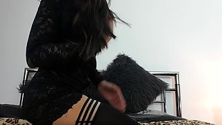 This sweet amateur ass rides an adult toy in the bathroom