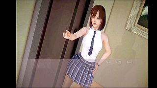 Busty brunette teen in Waifu Academy