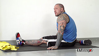 Rough Hardcore Throat Fucking in the Gym