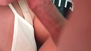 My Friends Hot Stepmom Has a Big Tits Giving Me a Sensual and Sloppy Blowjob