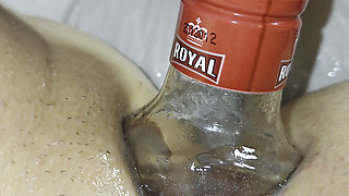 Extreme Anal Insertion with a Bottle Close up