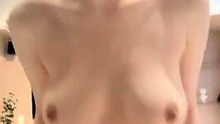 Hot flashing teens and a big titted milf compare boob sizes