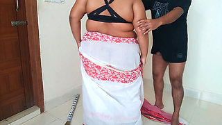 Indian Maid Fucked by Owner While Sweeping House