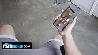 Giant brunette sister in law lets kinky step-brother stretch her Tight Pussy