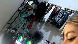 Blonde tight pussy babe solo toy fun in glamour masturbation